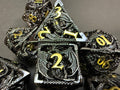 Black & Gold Dragon Design Metal dice Set 7PCS