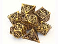 Brass Colour Metal Octopus Design Dice Set 7PCS
